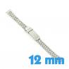 Bracelet pour montre métal argenté pas cher 12 mm boucle déployante