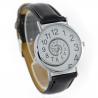 Grosse montre marque OMAX chiffres blanc bracelet cuir noir