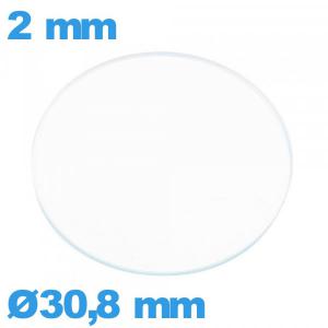 Verre pour montre verre minéral circulaire 30,8 mm plat