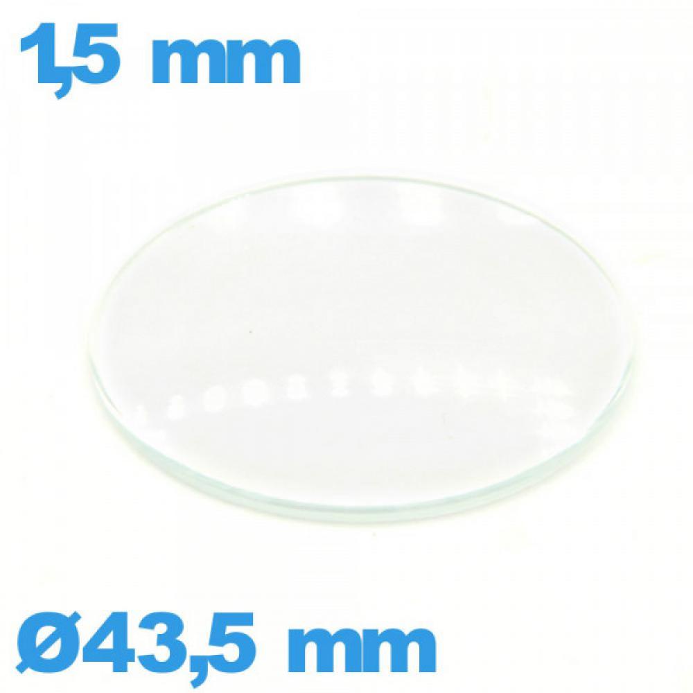 VERRE MONTRE DIAMÈTRE 43.5 mm BOMBÉ A BASE PLATE