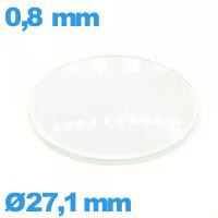 Verre bombé circulaire en verre minéral 27,1 mm pour montre