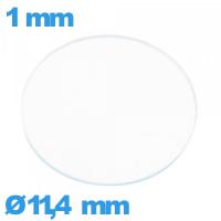 Verre plat 11,4 mm de montre en verre minéral circulaire