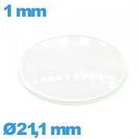 Verre 21,1 mm bombé circulaire pour montre en verre minéral