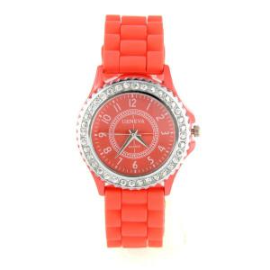 Montre Geneva rouge strass