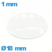 Verre circulaire 18 mm verre minéral bombé pour montre