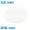 Verre circulaire 18 mm verre minéral bombé de montre