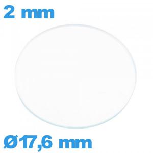Verre plat verre minéral circulaire de montre 17,6 mm