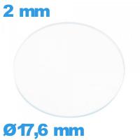 Verre plat verre minéral circulaire de montre 17,6 mm