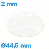 Verre de montre 44,5 mm verre minéral circulaire bombé