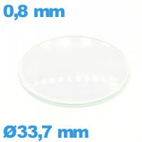 Verre bombé pour montre en verre minéral circulaire 33,7 mm