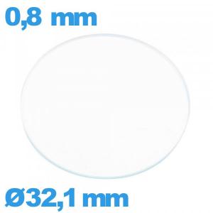 Verre plat 32,1 mm de montre verre minéral circulaire