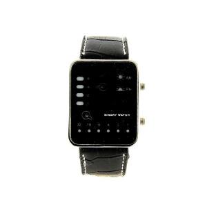 Montre a LED cuir noir