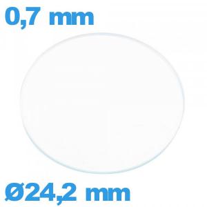 Verre plat verre minéral pour montre circulaire 24,2 mm