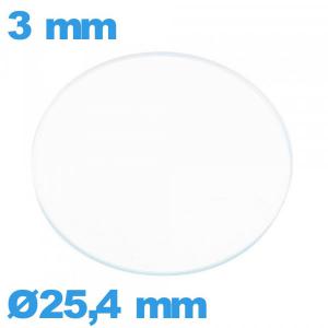 Verre plat verre minéral pour montre circulaire 25,4 mm