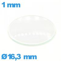 Verre bombé montre en verre minéral circulaire 16,3 mm