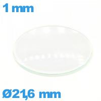 Verre bombé circulaire verre minéral 21,6 mm pour montre