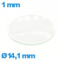 Verre en verre minéral bombé pour montre circulaire 14,1 mm