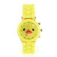 Montre canard pas chère jaune bracelet silicone