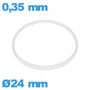 Joint verre d'horlogerie 24 X 0,35 mm  Hytrel Cylindrique  