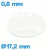 Verre pour montre en verre minéral 17,2 mm bombé circulaire