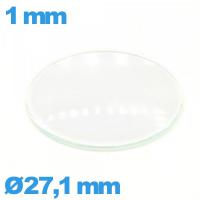 Verre circulaire 27,1 mm verre minéral bombé pour montre