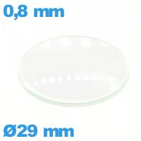 Verre circulaire 29 mm en verre minéral bombé montre