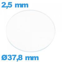 Verre plat verre minéral circulaire 37,8 mm de montre