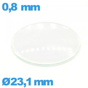Verre en verre minéral circulaire bombé 23,1 mm pour montre