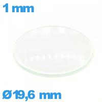 Verre circulaire 19,6 mm montre verre minéral bombé