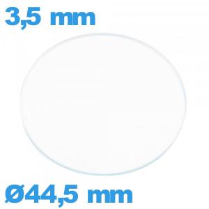Verre plat en verre minéral de montre circulaire 44,5 mm