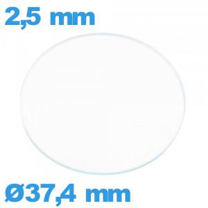 Verre circulaire 37,4 mm plat pour montre verre minéral