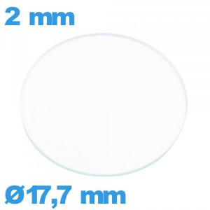 Verre plat 17,7 mm pour montre verre minéral circulaire