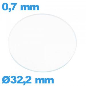 Verre de montre en verre minéral circulaire 32,2 mm plat