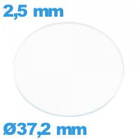 Verre 37,2 mm circulaire plat montre en verre minéral