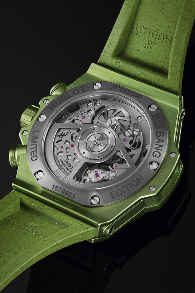 Vue du dos de la montre Hublot BigBang Unico Nespresso