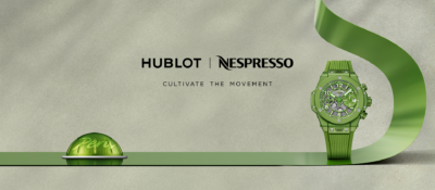 Image promotionnel pour la collaboration entre Hublot et Nespresso
