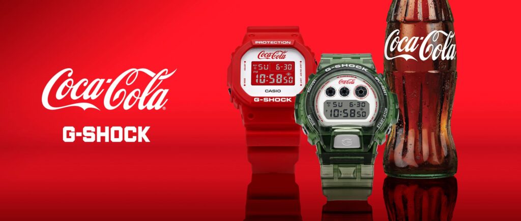 Publicité des montres G-Shock et Coca-Cola