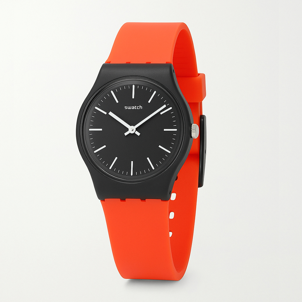Bracelet de Montre Swatch rouge 17 mm installé