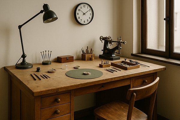 Atelier horloger My-Montre – établi, outils horlogerie