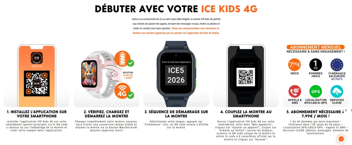 Ice Kids 4G : Montre connectée pour enfants avec 4G