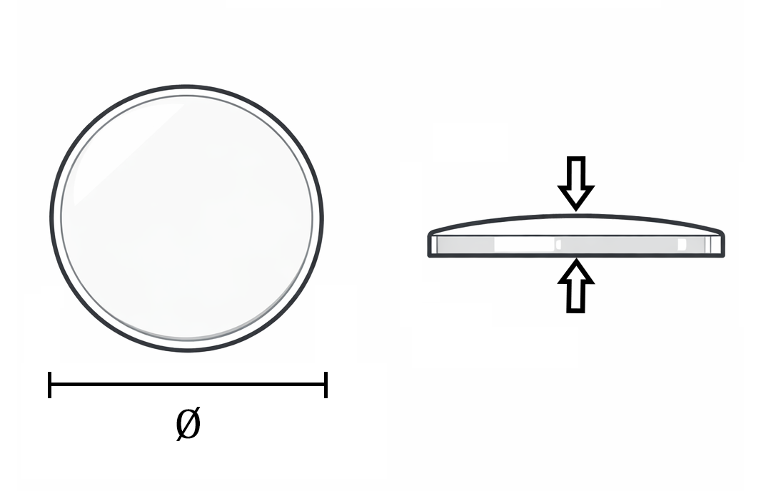 Visuel Verre de Montre et mesures